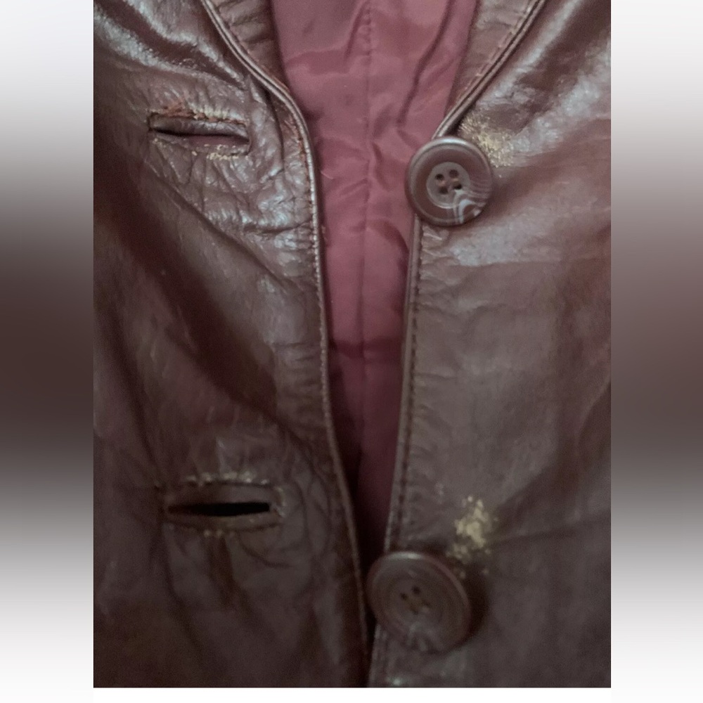 Bonaventura Women's Burgundy Leather Blazer Jacket - Picture 6 of 16
